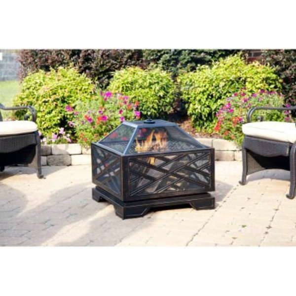 Dyna-Glo Pleasant Hearth Martin Wood Burning Fire Pit OFW165S, 26" Square, Rubbed Bronze Finish OFW165S